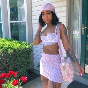 Christian Dior pink monogram bandana